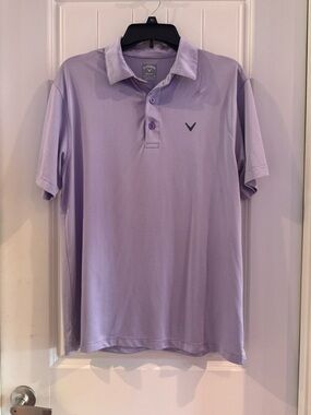 Callaway Men's Light Lavender Performance golf Polo Medium